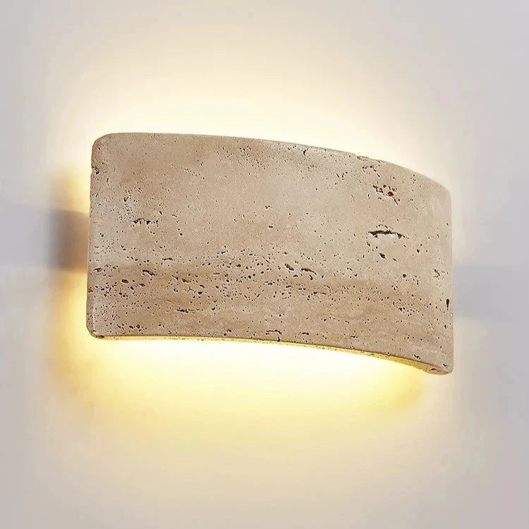 Modern Outdoor Wall Light in Beige Travertine with IP65 Waterproof Rating 4