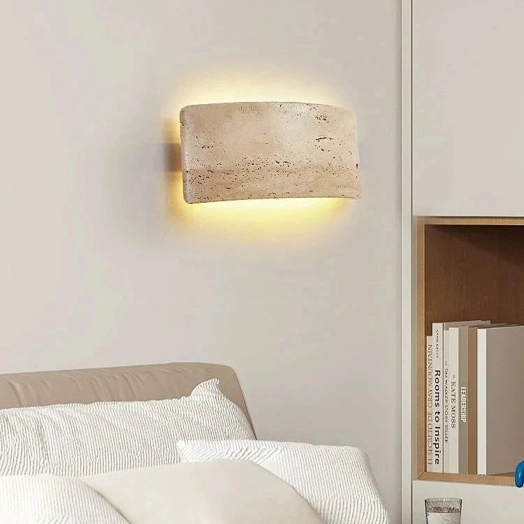 Modern Outdoor Wall Light in Beige Travertine with IP65 Waterproof Rating 5