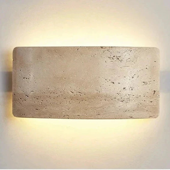 Modern Outdoor Wall Light in Beige Travertine with IP65 Waterproof Rating 7