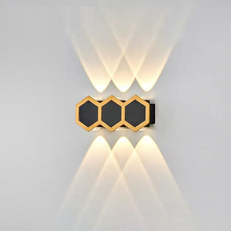 Modern Outdoor Wall Sconce Lamp – Hexagonal LED Wall Light in Durable Aluminum for Patios and Fences 3