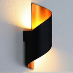 Modern Outdoor Wall Sconce Lamp – Waterproof Aluminum Exterior Wall Light with Integrated LED in Black and Gold 0