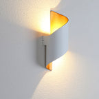 Modern Outdoor Wall Sconce Lamp – Waterproof Aluminum Exterior Wall Light with Integrated LED in Black and Gold 3