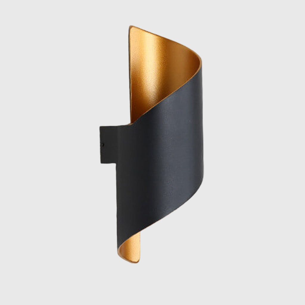 Modern Outdoor Wall Sconce Lamp – Waterproof Aluminum Exterior Wall Light with Integrated LED in Black and Gold 5