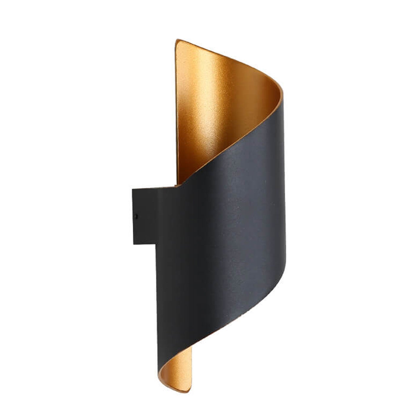 Modern Outdoor Wall Sconce Lamp – Waterproof Aluminum Exterior Wall Light with Integrated LED in Black and Gold 6