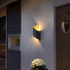 Modern Outdoor Wall Sconce Lamp – Waterproof Aluminum Exterior Wall Light with Integrated LED in Black and Gold 9