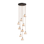 White Alabaster Pendant Light Conical Shade Brass Accent Modern Kitchen Dining Room Home Decor - Stack & Clear 18