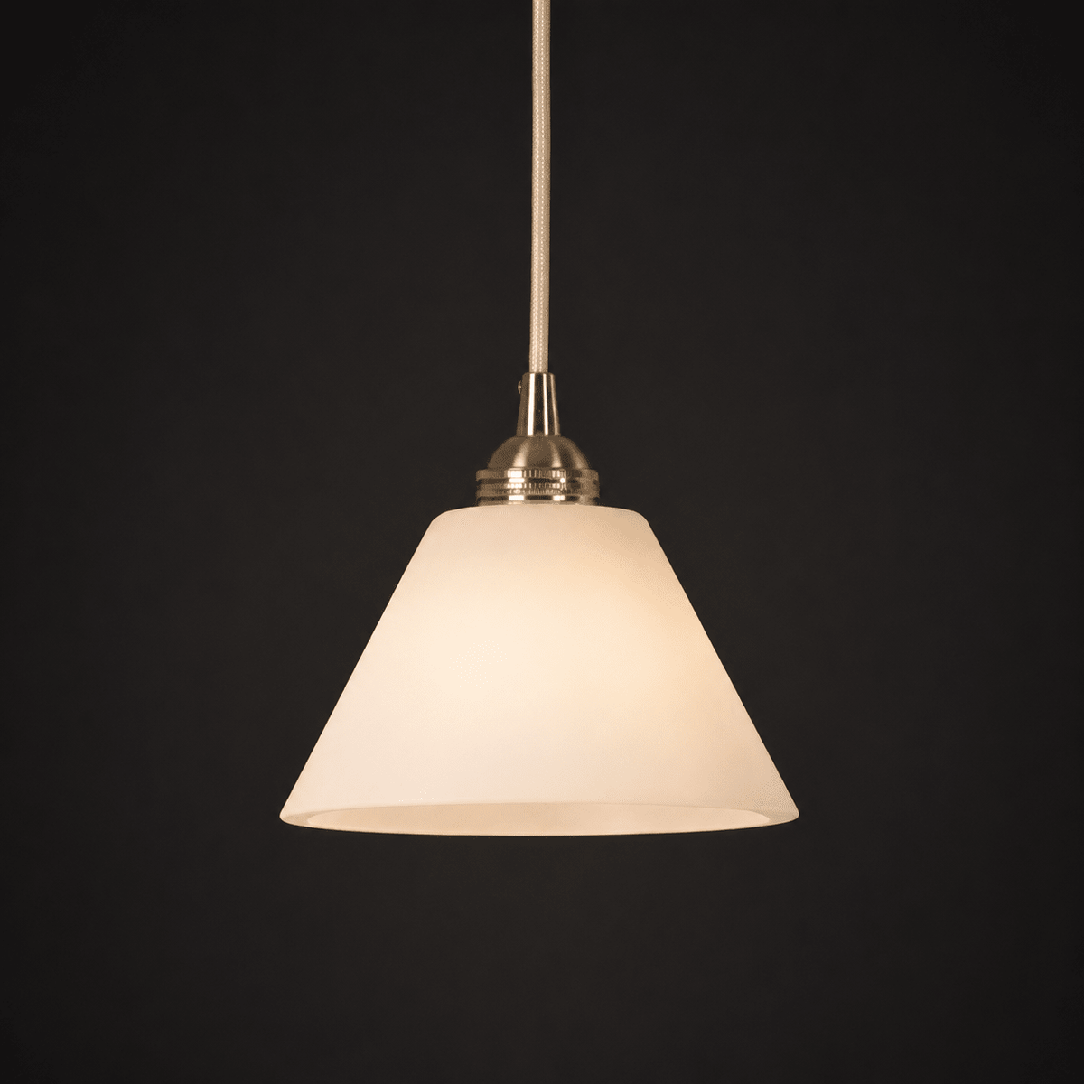 White Alabaster Pendant Light Conical Shade Brass Accent Modern Kitchen Dining Room Home Decor - Stack & Clear 21