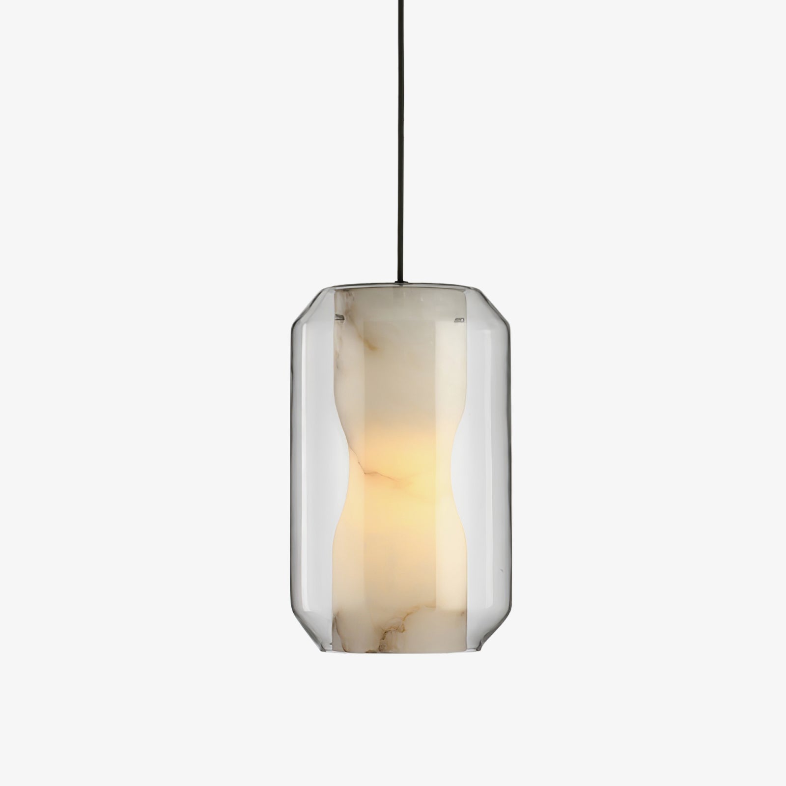 Modern Pendant Light Alabaster Glass Adjustable Height 1