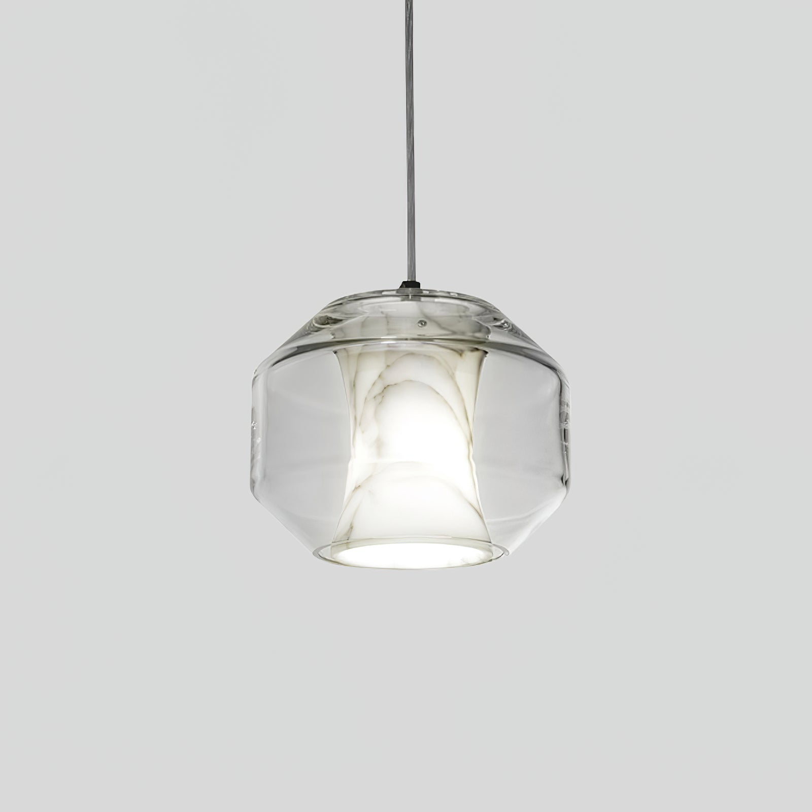 Modern Pendant Light Alabaster Glass Adjustable Height 11