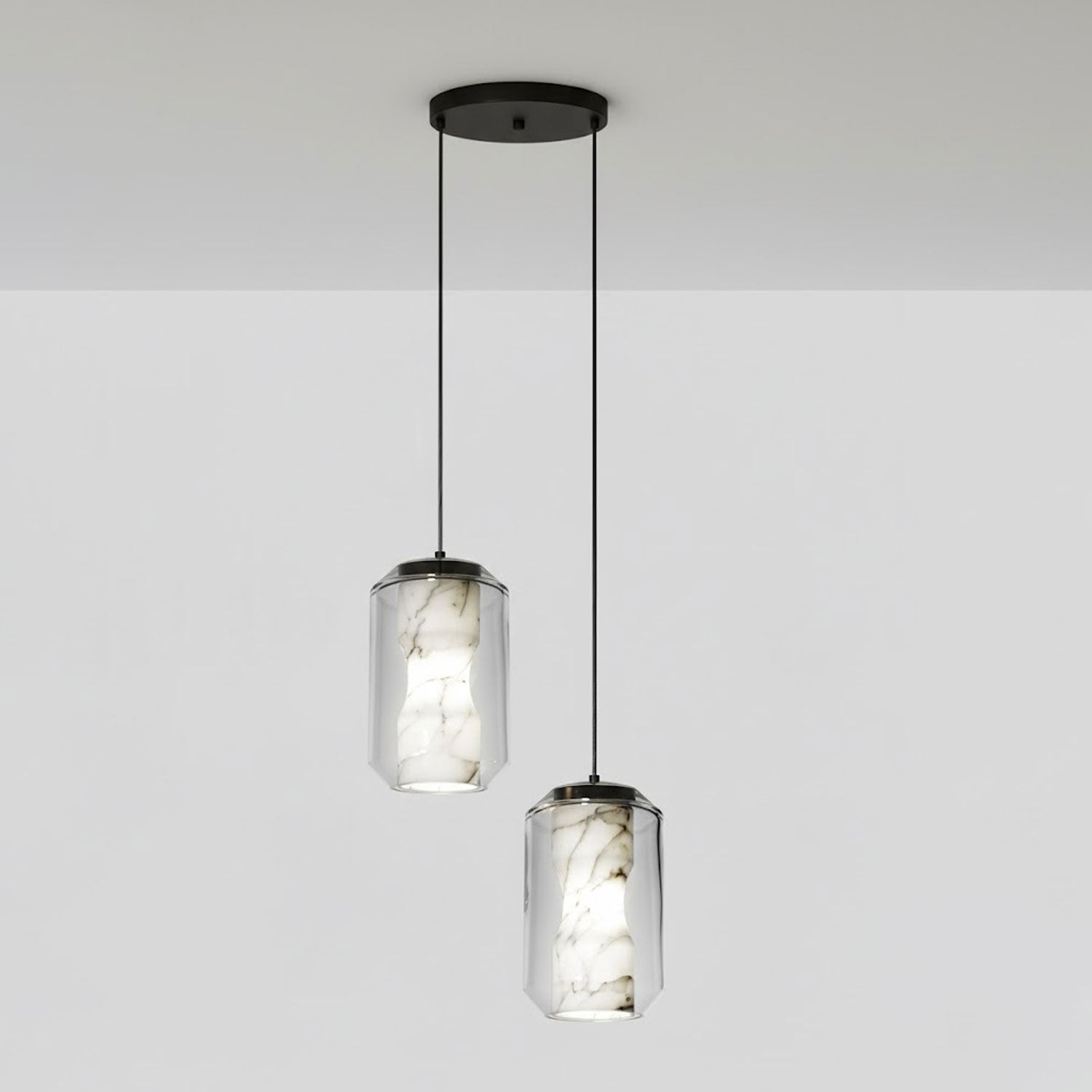 Modern Pendant Light Alabaster Glass Adjustable Height 13
