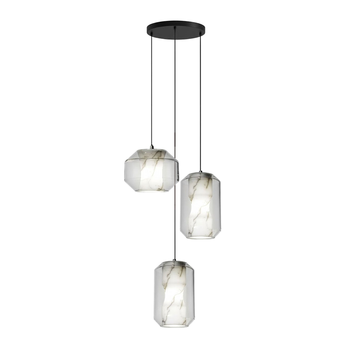Modern Pendant Light Alabaster Glass Adjustable Height 15