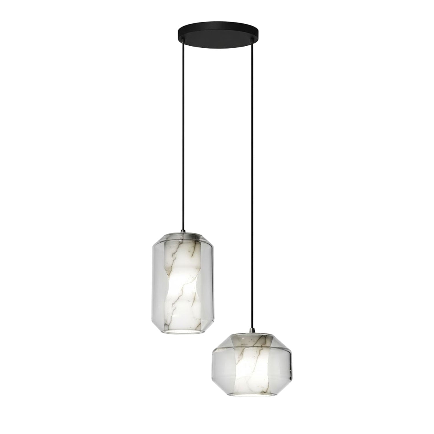 Modern Pendant Light Alabaster Glass Adjustable Height 16