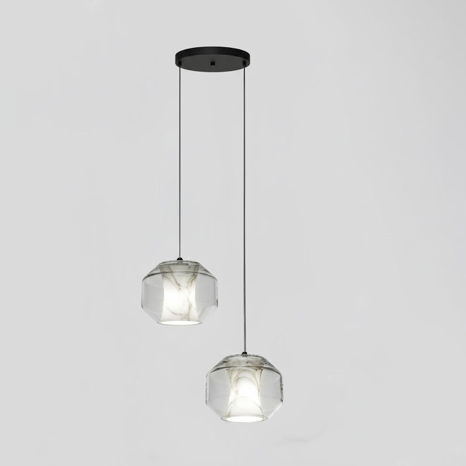 Modern Pendant Light Alabaster Glass Adjustable Height 18