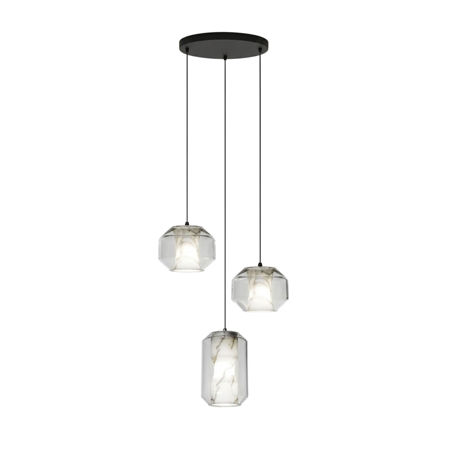 Modern Pendant Light Alabaster Glass Adjustable Height 19
