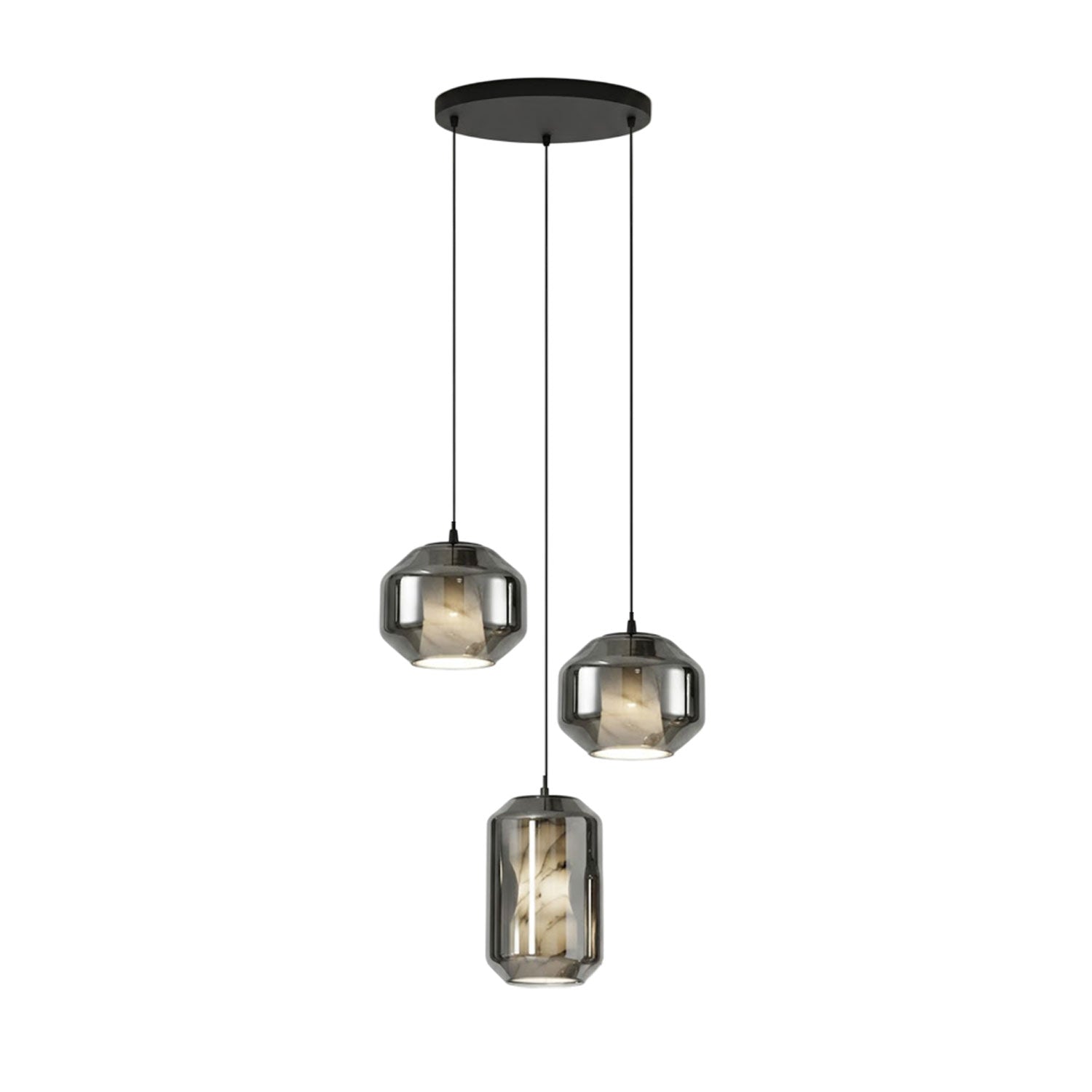 Modern Pendant Light Alabaster Glass Adjustable Height 21