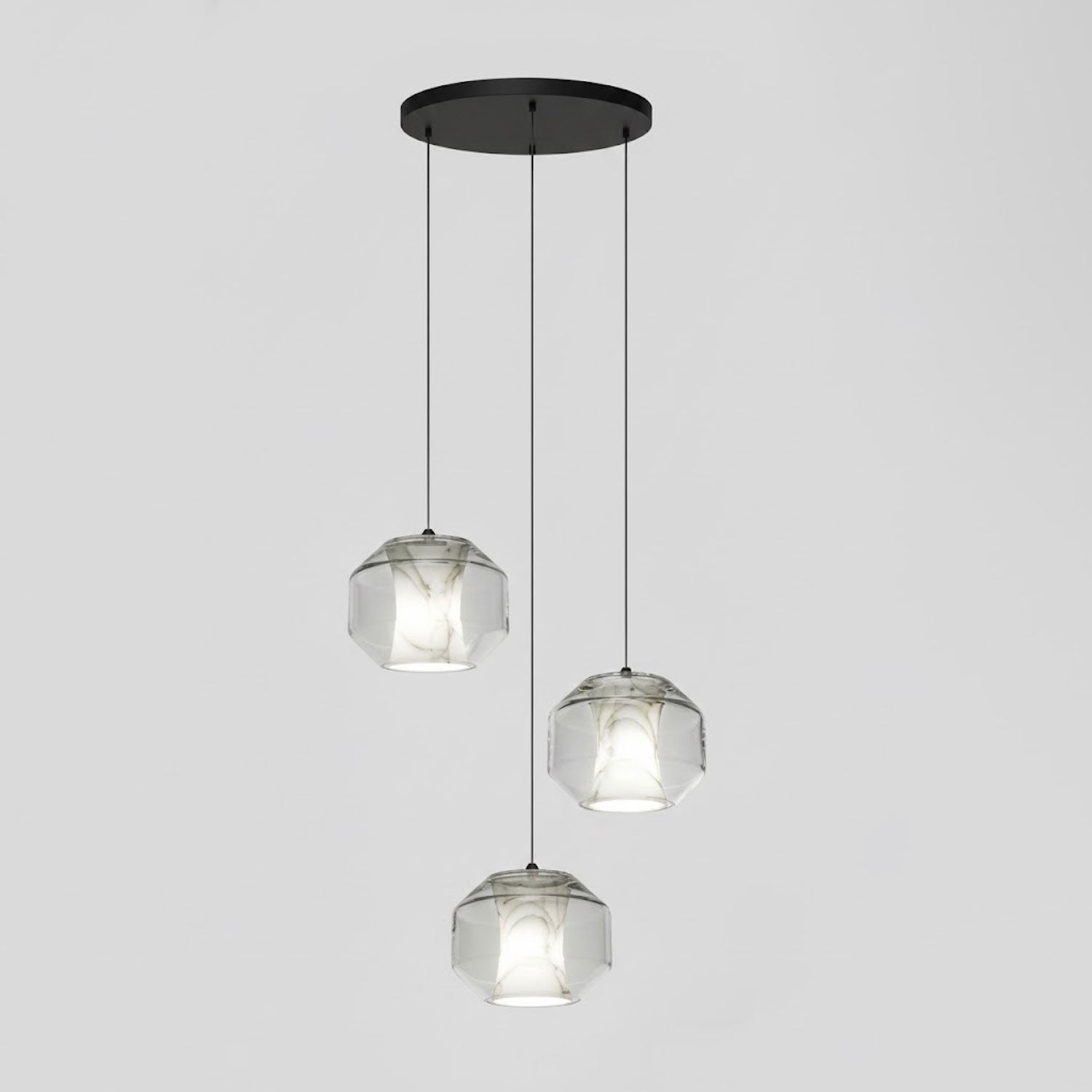 Modern Pendant Light Alabaster Glass Adjustable Height 24