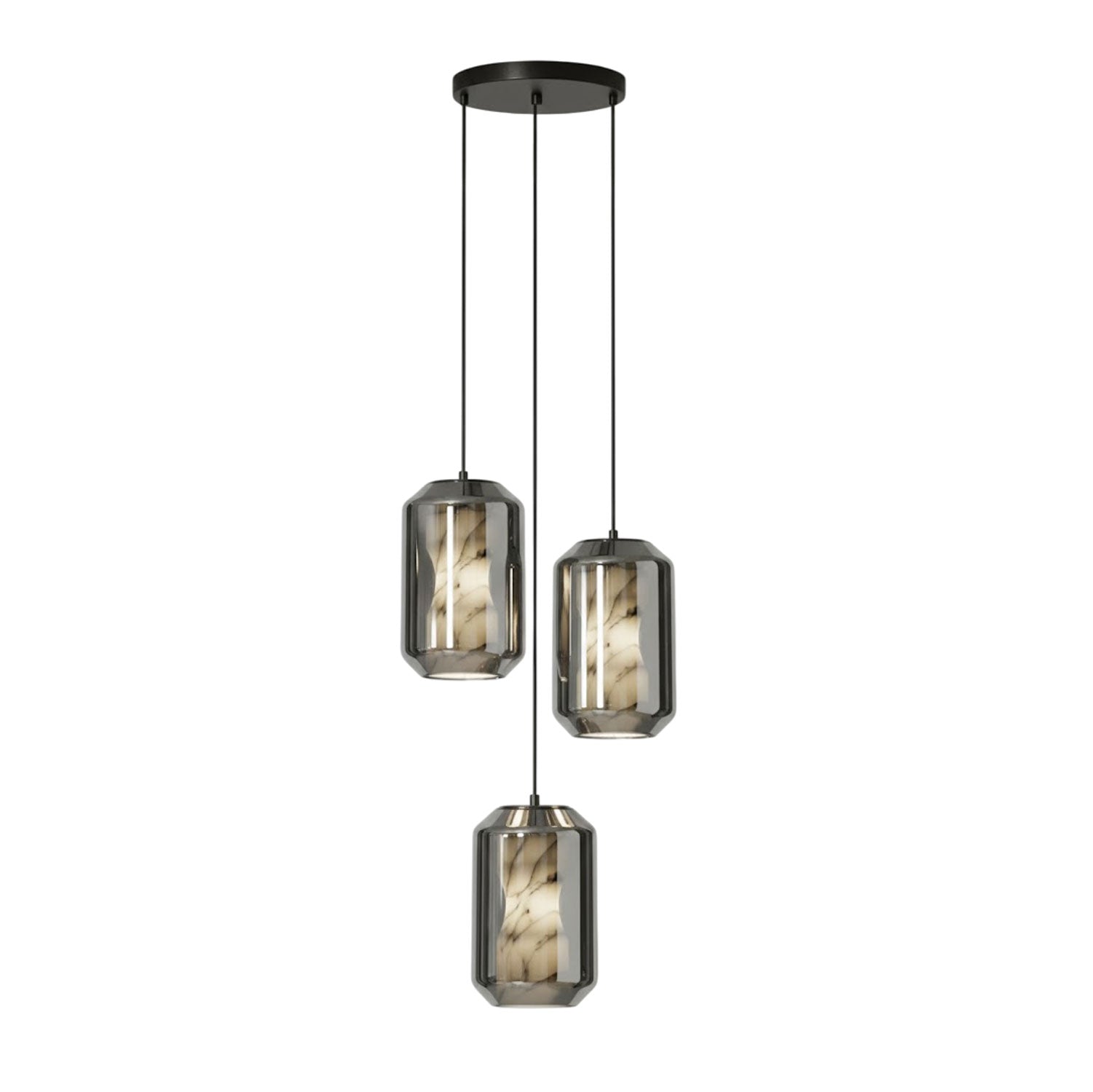 Modern Pendant Light Alabaster Glass Adjustable Height 9