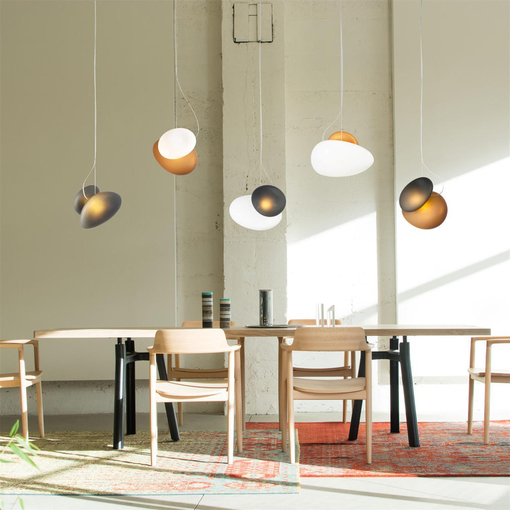 Modern Pendant Light Frosted Glass Adjustable Height 4