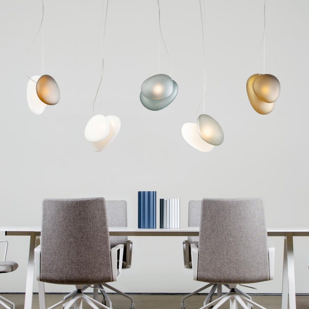 Modern Pendant Light Frosted Glass Adjustable Height 5