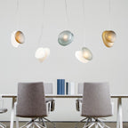 Modern Pendant Light Frosted Glass Adjustable Height 5
