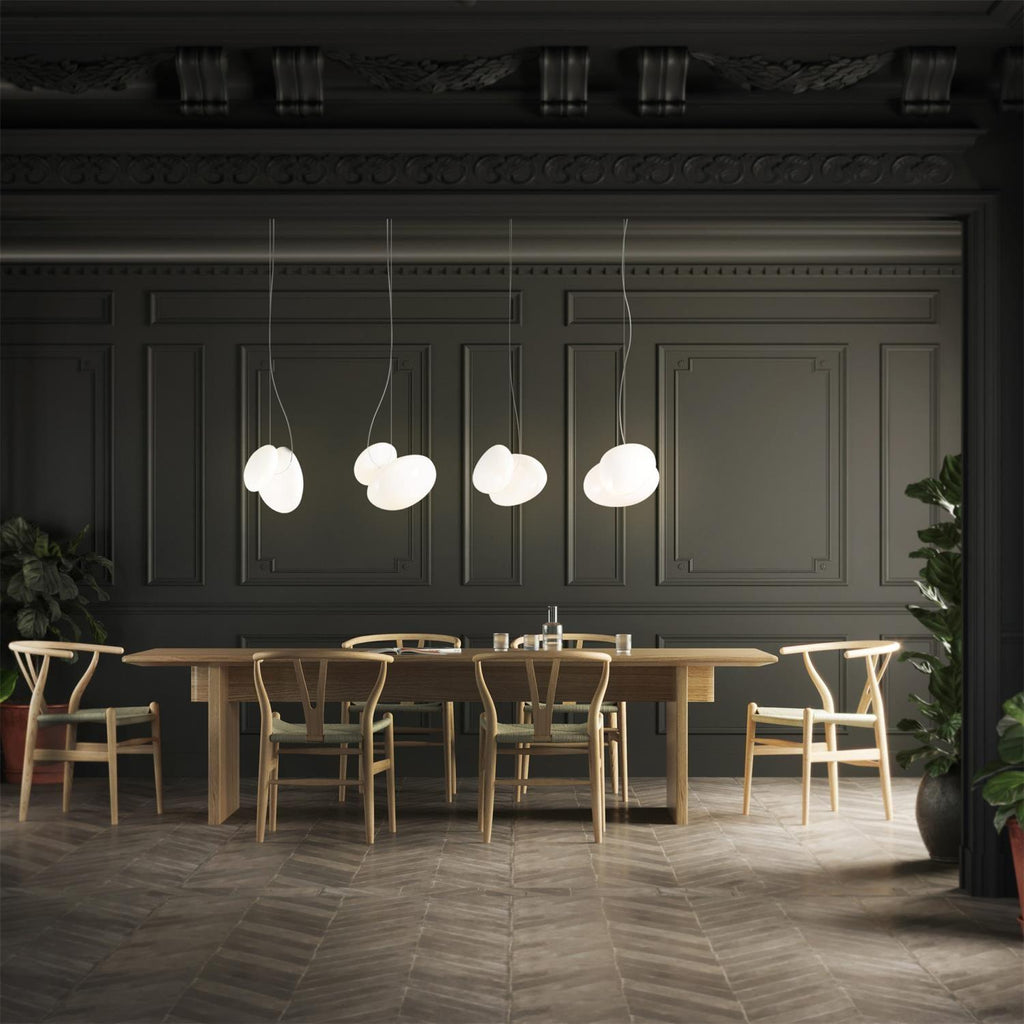 Modern Pendant Light Frosted Glass Adjustable Height 8
