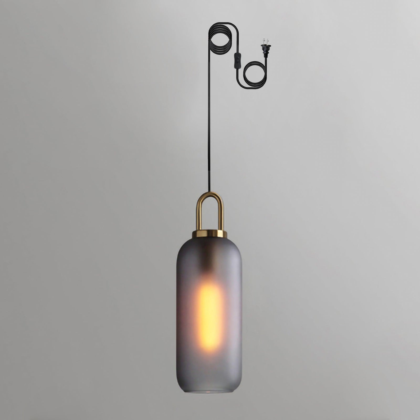 Modern Pendant Light Glass Adjustable Height Copper Finish 11