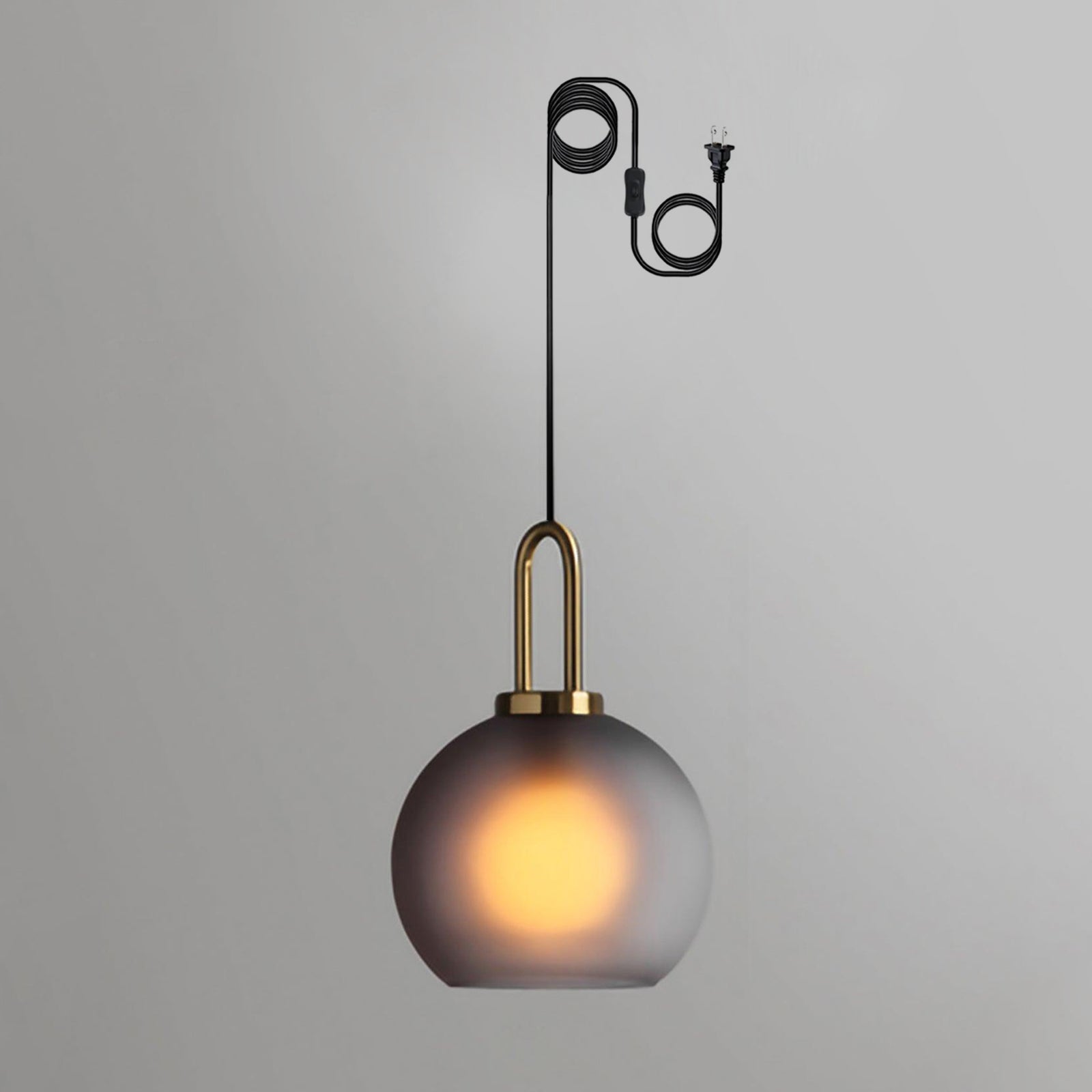 Modern Pendant Light Glass Adjustable Height Copper Finish 9