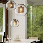 Modern Pendant Light Glass Adjustable Height Elegant Design 3