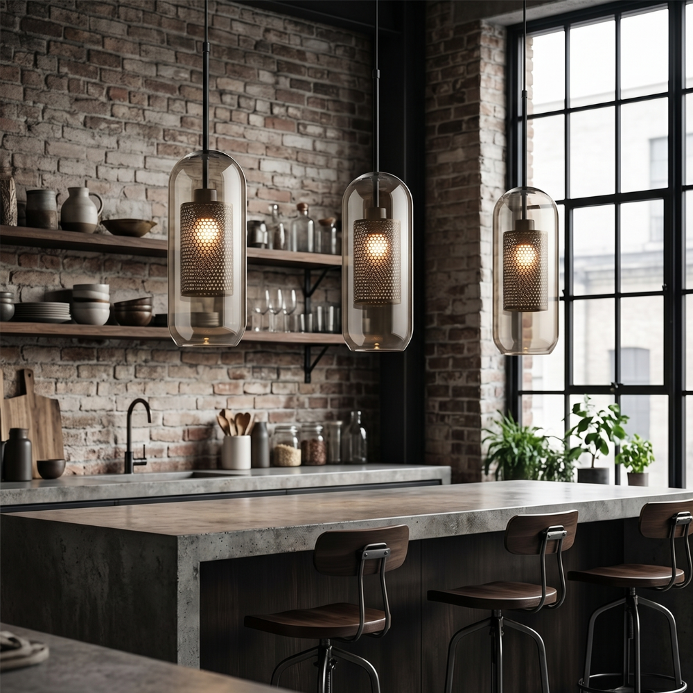 Modern Pendant Light Glass Adjustable Height Elegant Design 97