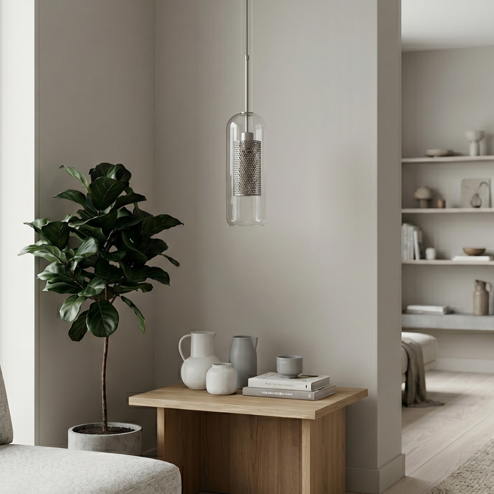 Modern Pendant Light Glass Adjustable Height Elegant Design 99