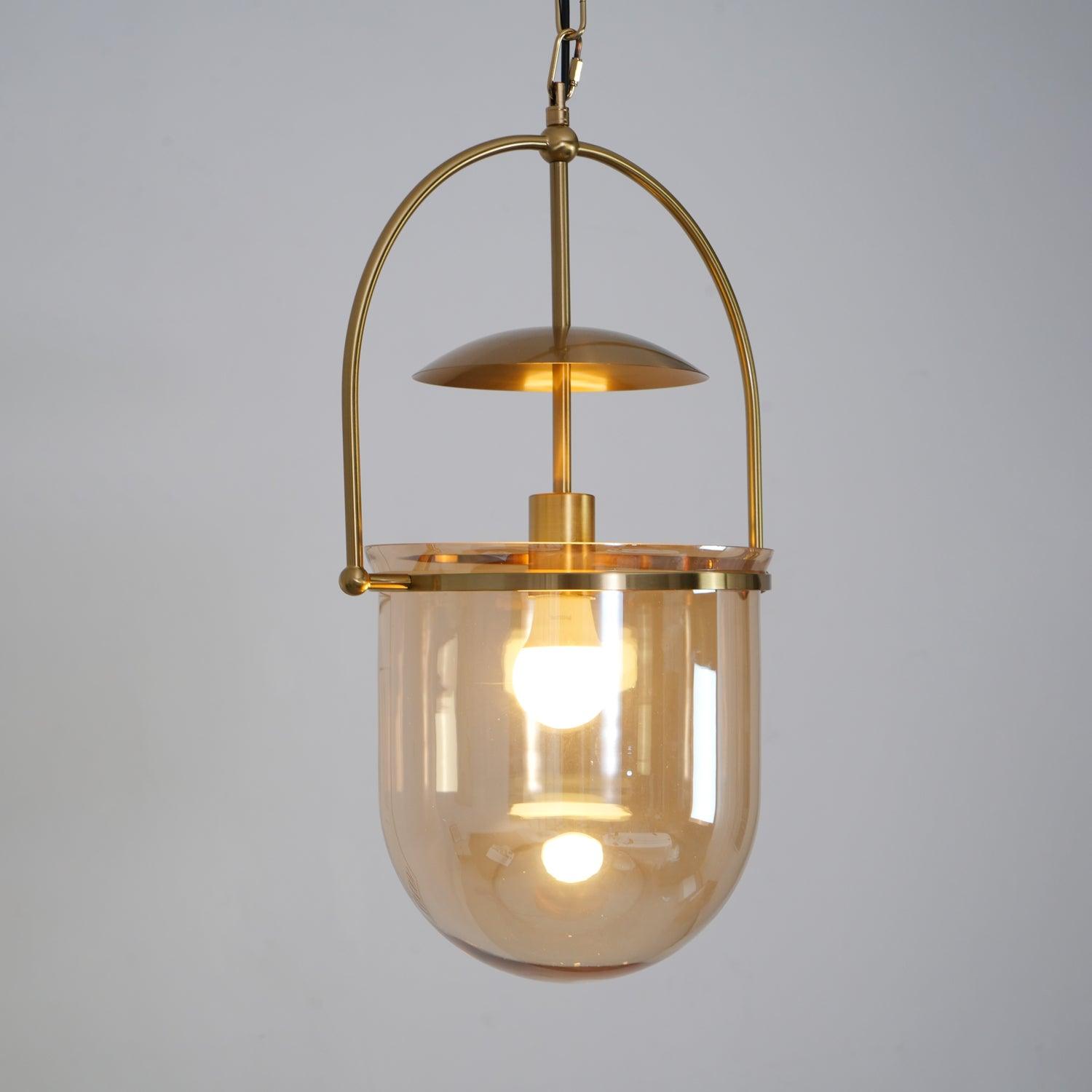 Modern Pendant Light Glass Metal Adjustable Height 0