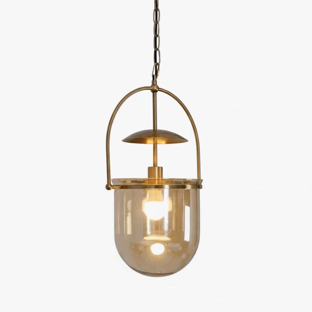 Modern Pendant Light Glass Metal Adjustable Height 1