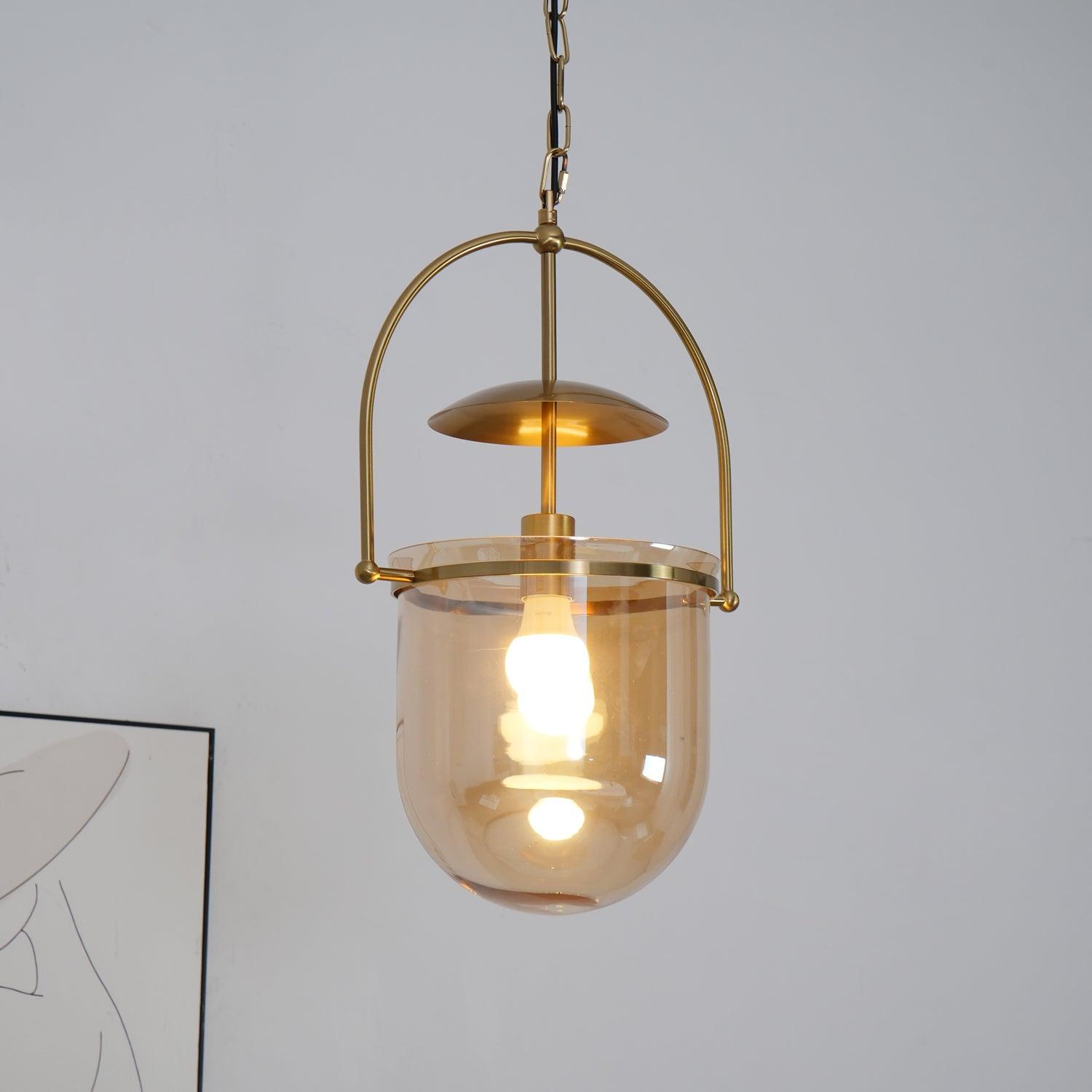Modern Pendant Light Glass Metal Adjustable Height 2