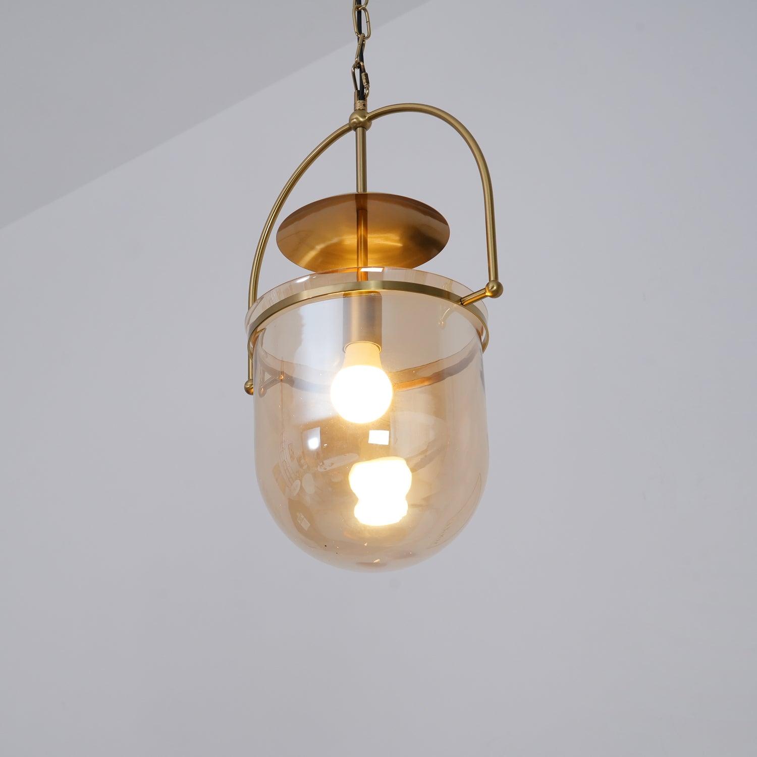 Modern Pendant Light Glass Metal Adjustable Height 8