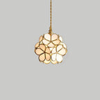 Glass Petal Pendant Light Floral Shade Adjustable Height Transparent Finish Modern Kitchen Dining Room Home Decor - Stack & Clear 3