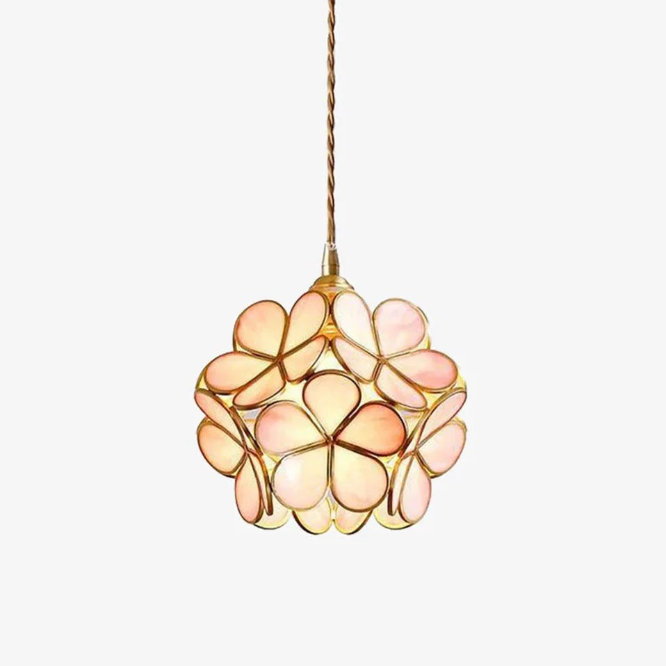 Glass Petal Pendant Light Floral Shade Adjustable Height Transparent Finish Modern Kitchen Dining Room Home Decor - Stack & Clear 4