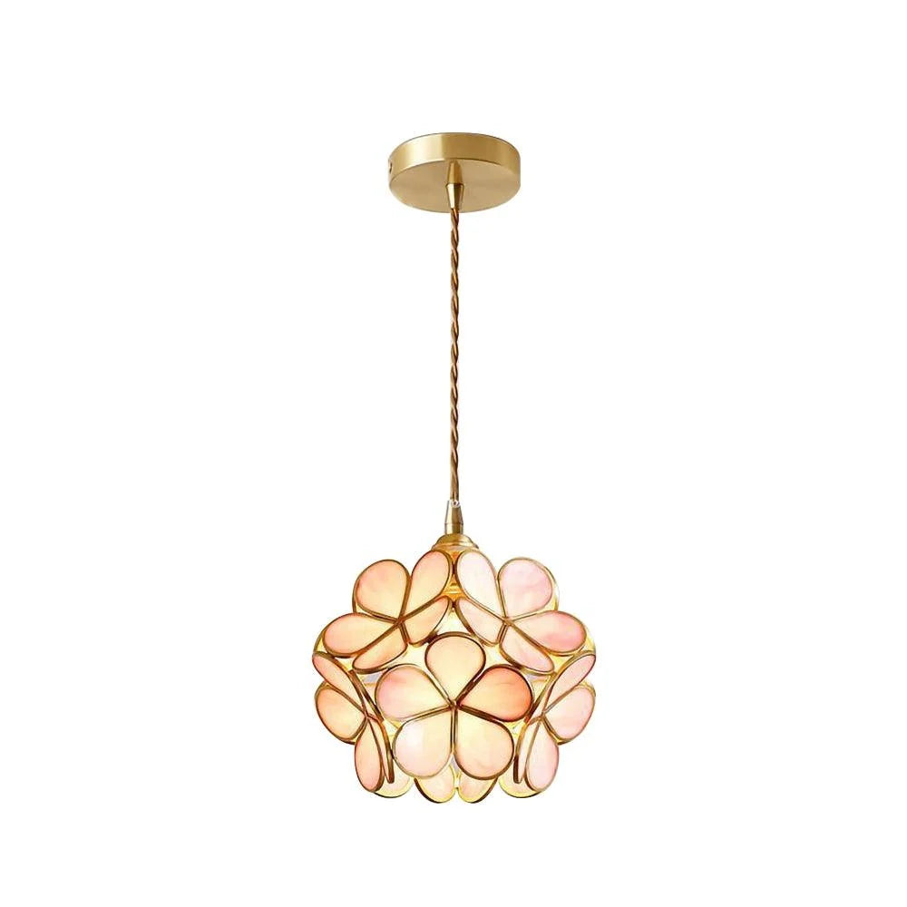 Glass Petal Pendant Light Floral Shade Adjustable Height Transparent Finish Modern Kitchen Dining Room Home Decor - Stack & Clear 15