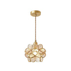 Glass Petal Pendant Light Floral Shade Adjustable Height Transparent Finish Modern Kitchen Dining Room Home Decor - Stack & Clear 16