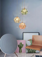 Glass Petal Pendant Light Floral Shade Adjustable Height Transparent Finish Modern Kitchen Dining Room Home Decor - Stack & Clear 7