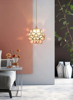 Glass Petal Pendant Light Floral Shade Adjustable Height Transparent Finish Modern Kitchen Dining Room Home Decor - Stack & Clear 8