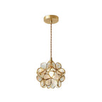 Glass Petal Pendant Light Floral Shade Adjustable Height Transparent Finish Modern Kitchen Dining Room Home Decor - Stack & Clear 12