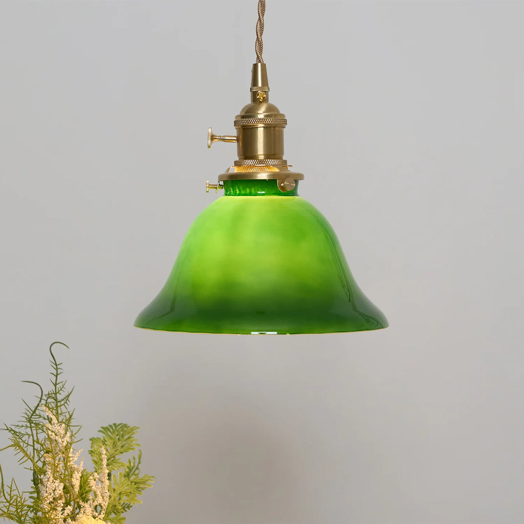Green Metal Pendant Light Dome Shade Matte Finish Modern Kitchen Dining Room Home Decor - Stack & Clear 5