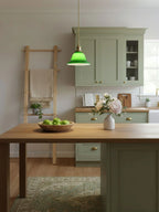 Green Metal Pendant Light Dome Shade Matte Finish Modern Kitchen Dining Room Home Decor - Stack & Clear 8