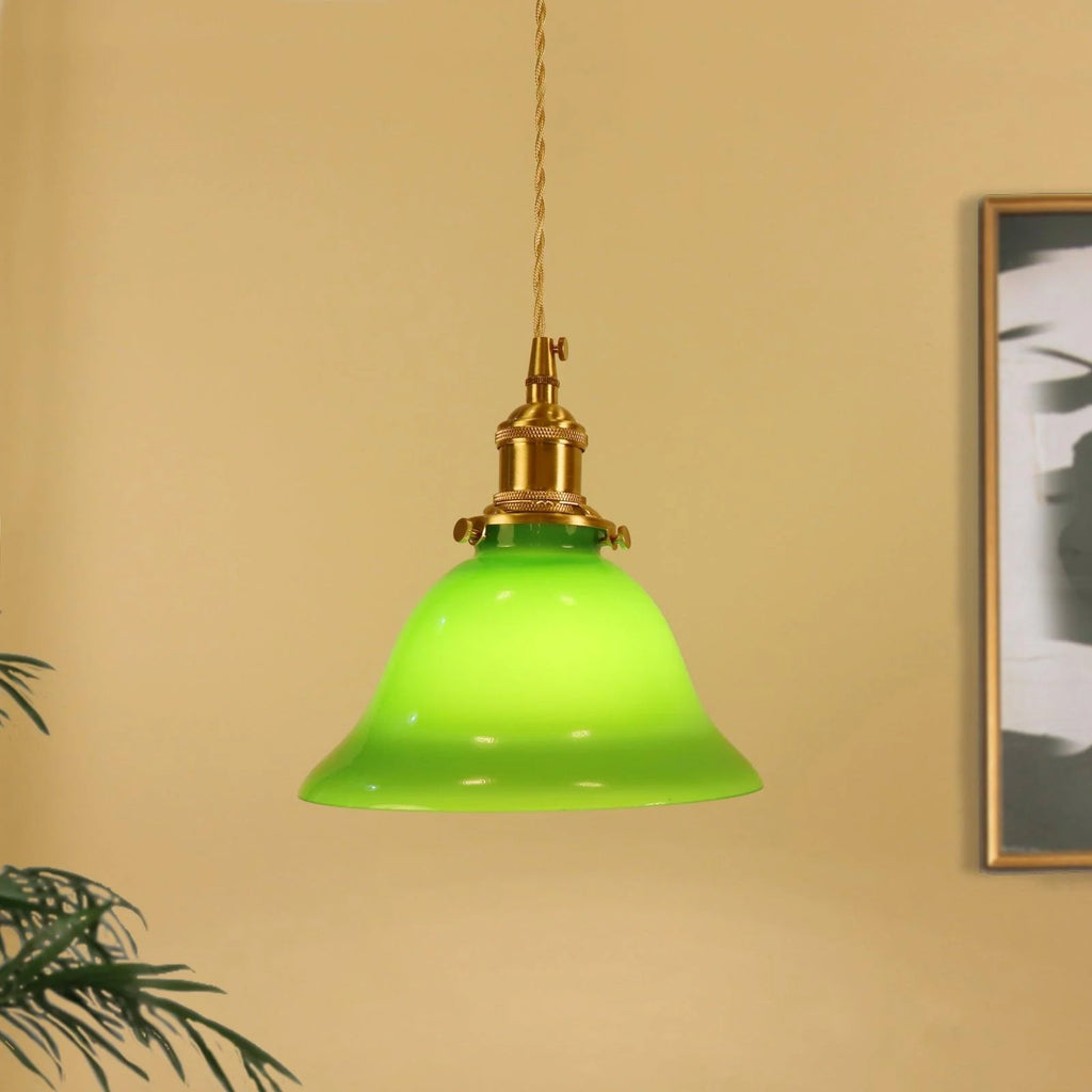 Green Metal Pendant Light Dome Shade Matte Finish Modern Kitchen Dining Room Home Decor - Stack & Clear 10