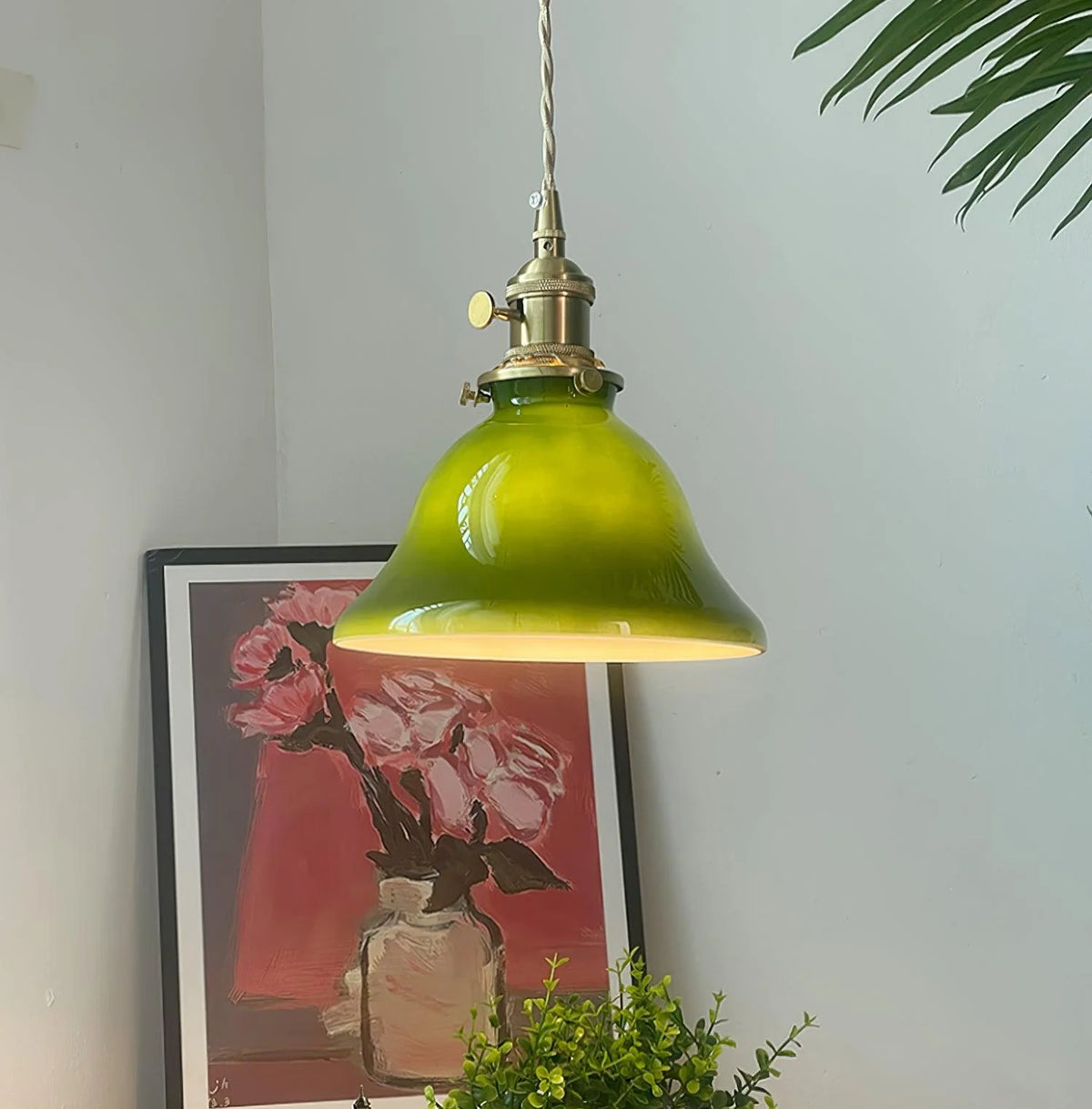 Green Metal Pendant Light Dome Shade Matte Finish Modern Kitchen Dining Room Home Decor - Stack & Clear 11