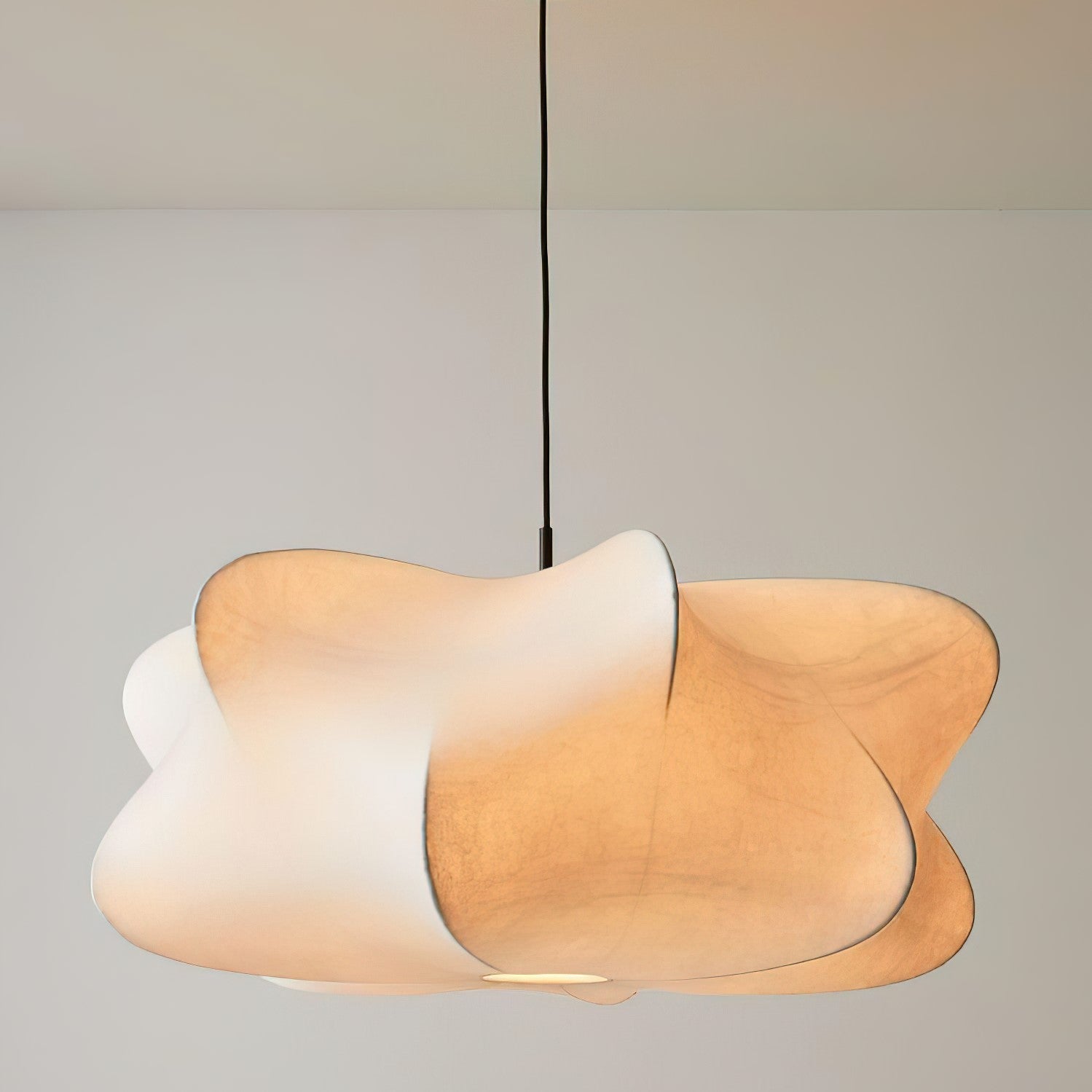 Modern Pendant Light Silk Adjustable Height Cloud Design 0