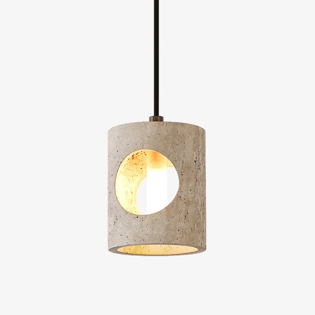 Modern Pendant Light in Yellow Travertine for Kitchen Lighting - Adjustable Height 0