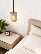 Modern Pendant Light in Yellow Travertine for Kitchen Lighting - Adjustable Height 6