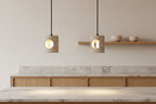 Modern Pendant Light in Yellow Travertine for Kitchen Lighting - Adjustable Height 7