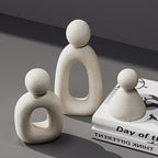 Modern Resin Family Sculpture Set - Minimalist Home Decor Accent 2